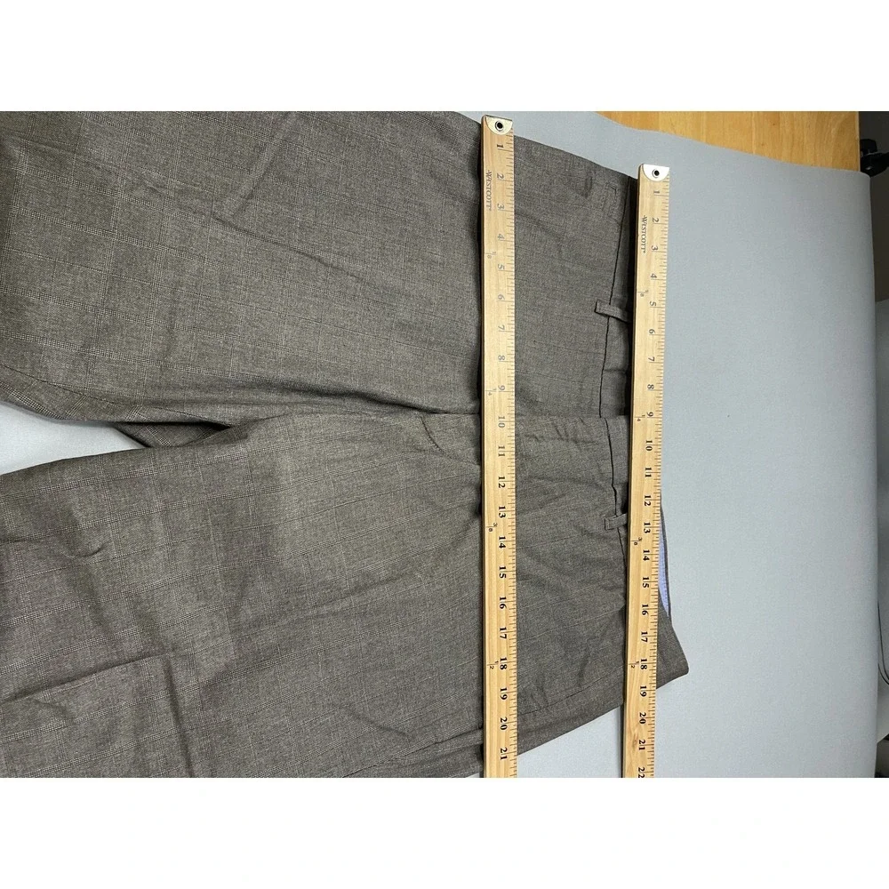 Banana Republic Men's 36/32‎ Straight Fit Plaid Dress Pants 100% Cotton Brown